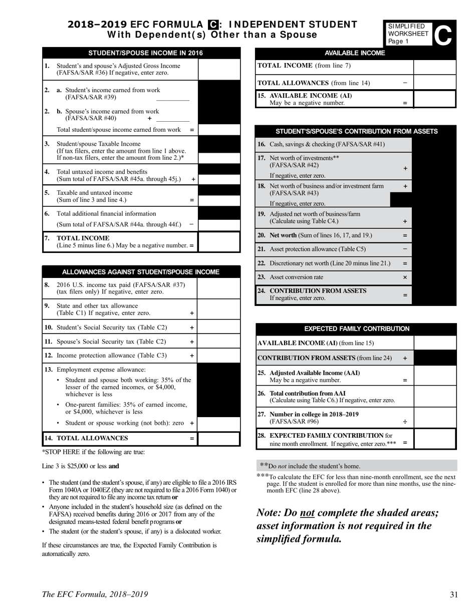 The Efc Formula, 2018 - 2019, Page 31