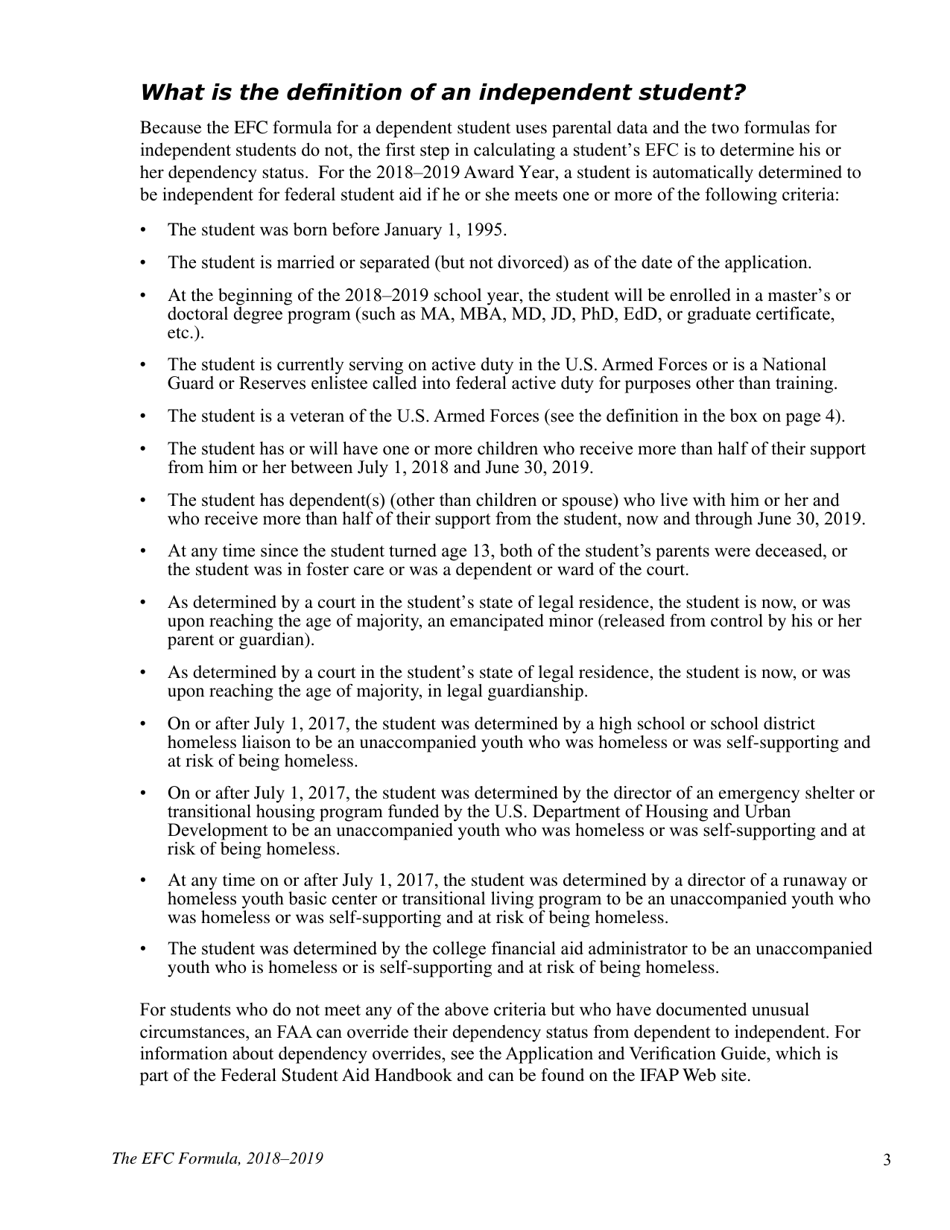 The Efc Formula, 2018 - 2019, Page 3