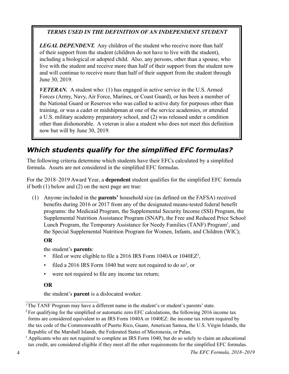 The Efc Formula, 2018 - 2019, Page 4