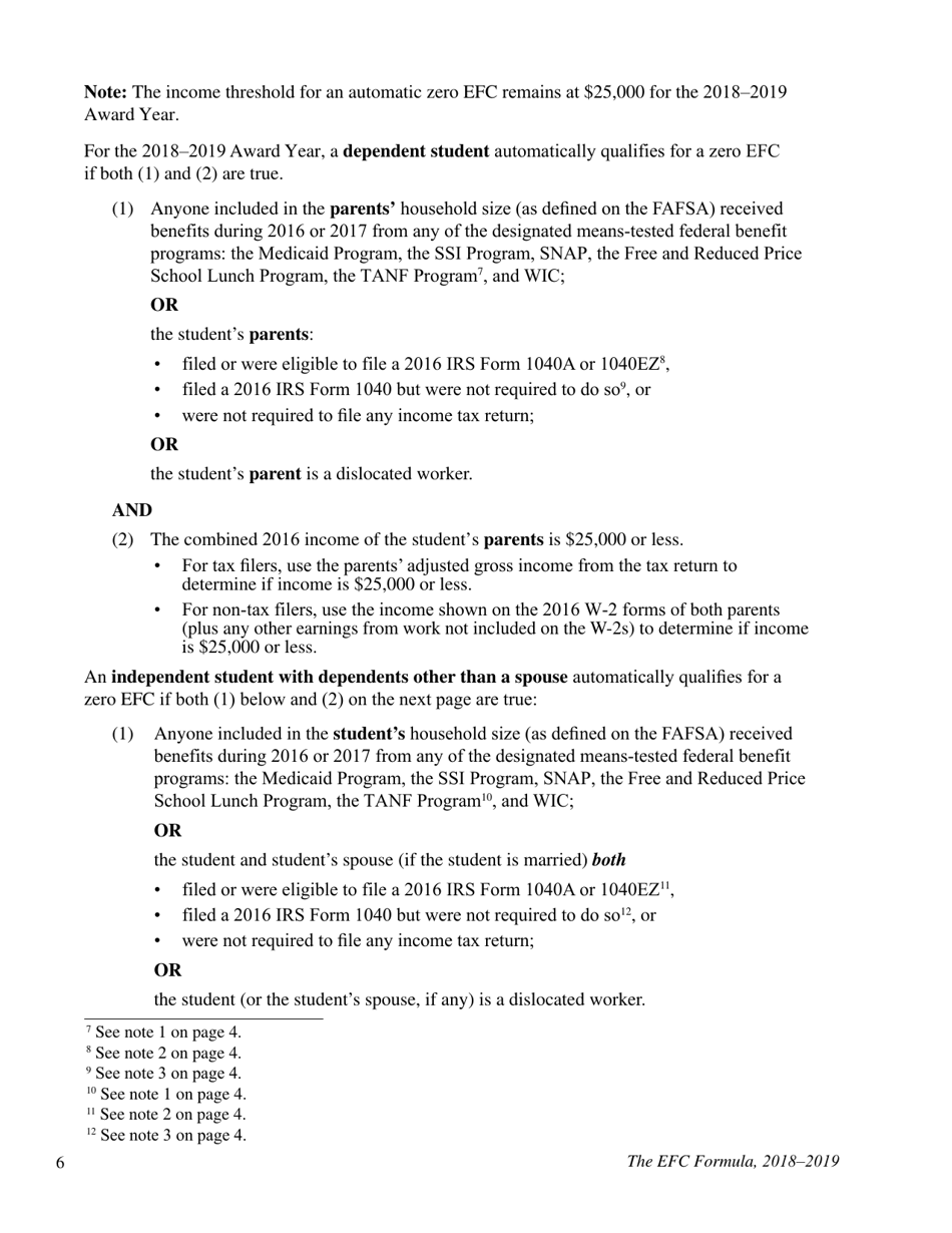 The Efc Formula, 2018 - 2019, Page 6