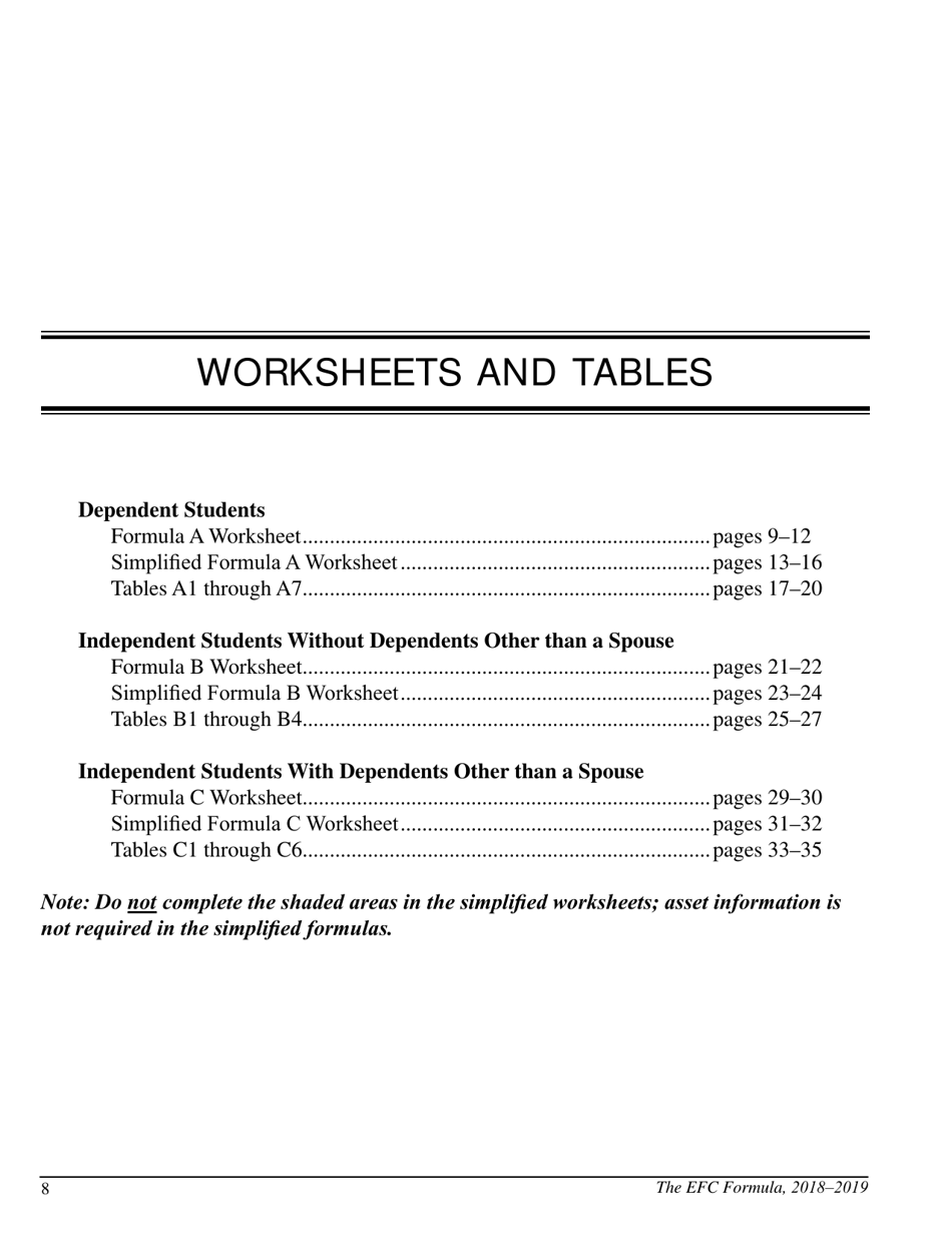 The Efc Formula, 2018 - 2019, Page 8