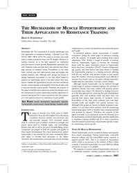 Document preview: The Mechanisms of Muscle Hypertrophy and Their Application to Resistance Training - Brad J. Schoenfeld