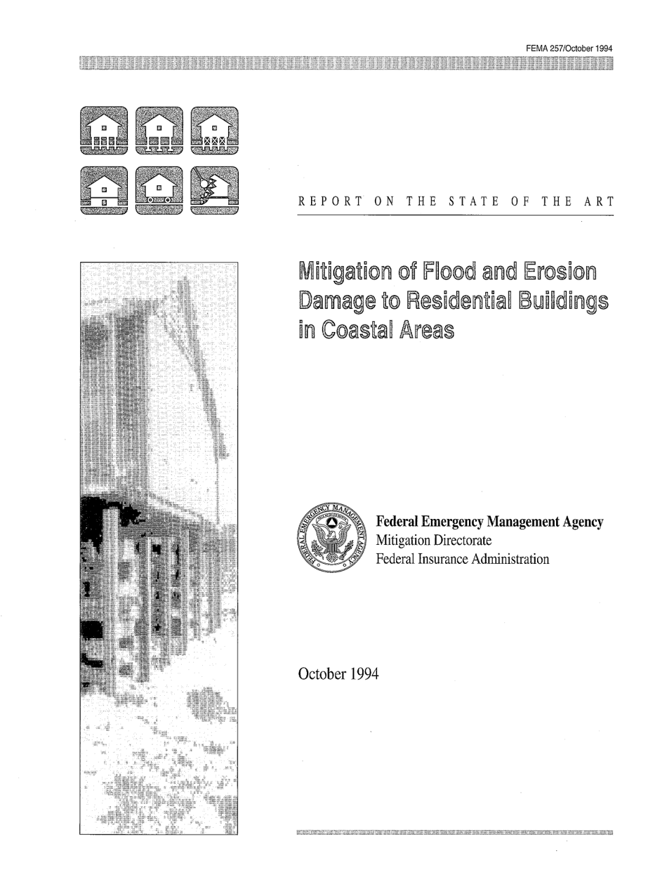 FEMA Form 257 Mitigation of Flood and Erosion Damage to Residential Buildings in Coastal Areas - Report on the State of Art, Page 1