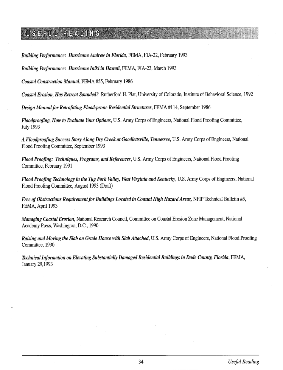 FEMA Form 257 Mitigation of Flood and Erosion Damage to Residential Buildings in Coastal Areas - Report on the State of Art, Page 39