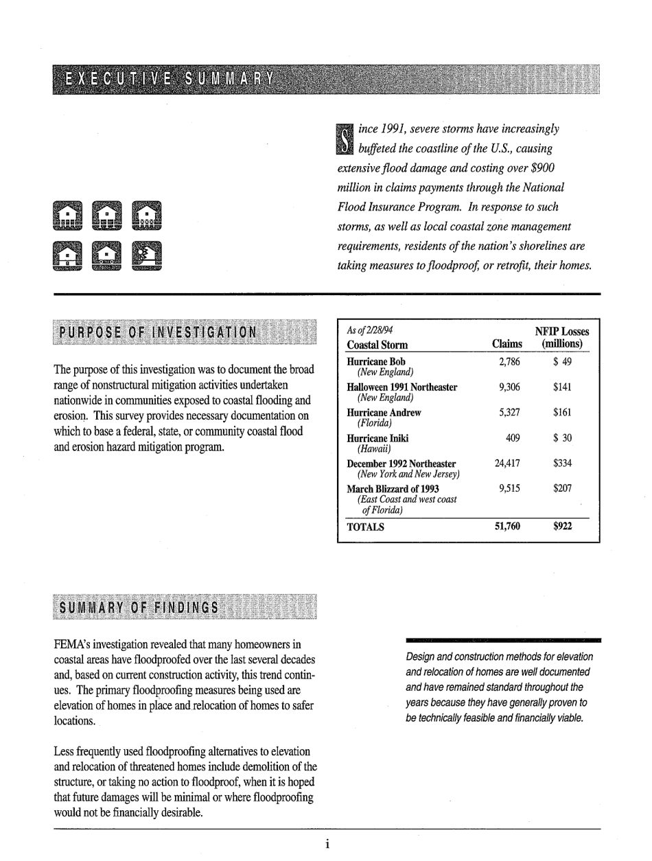 FEMA Form 257 Mitigation of Flood and Erosion Damage to Residential Buildings in Coastal Areas - Report on the State of Art, Page 4