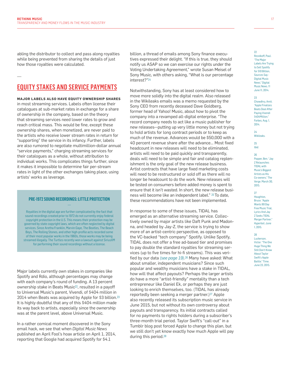 Fair Music: Transparency and Payment Flows in the Music Industry - Recommendations to Increase Transparency, Reduce Friction, and Promote Fairness in the Music Industry - Massachusetts, Page 17