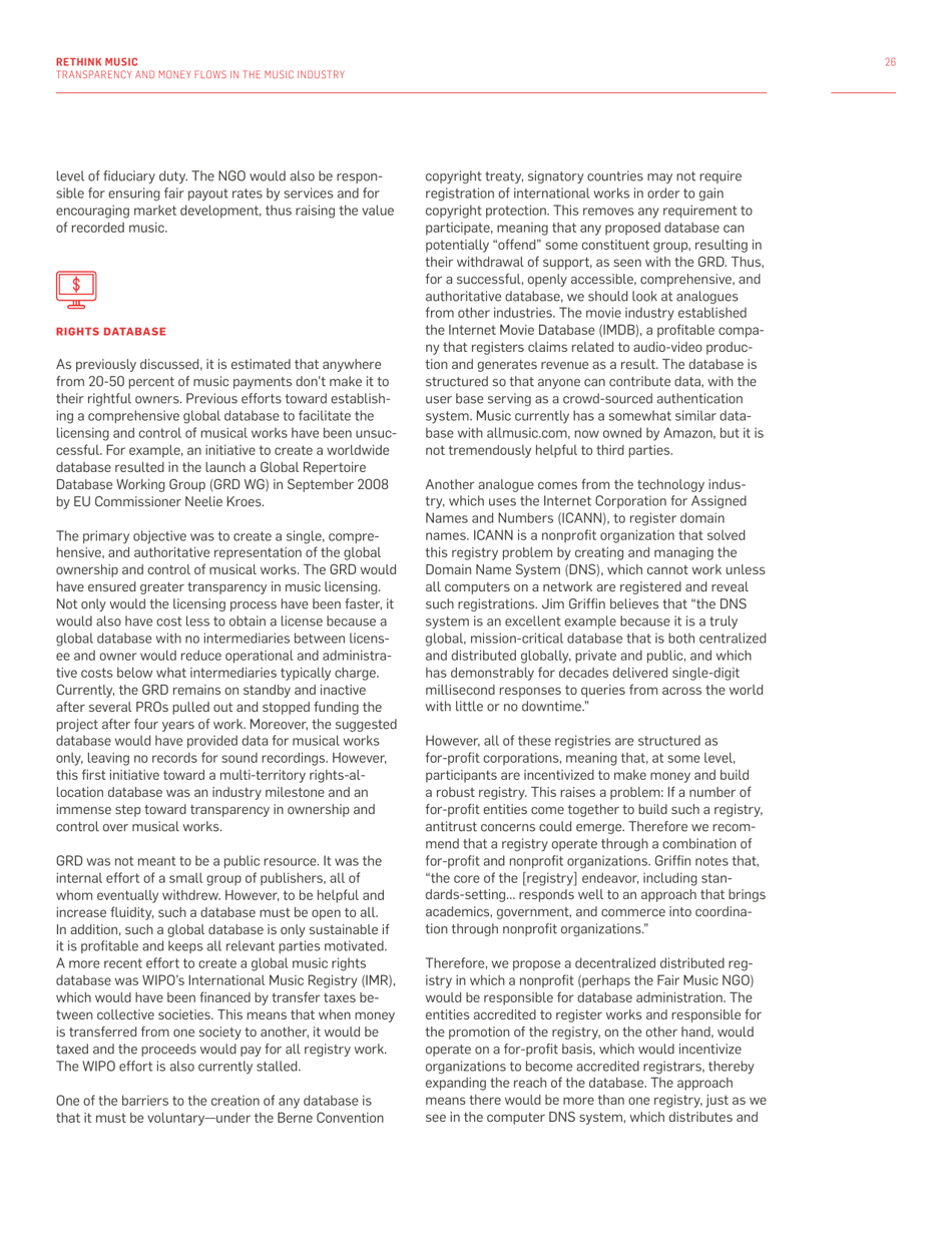 Fair Music: Transparency and Payment Flows in the Music Industry - Recommendations to Increase Transparency, Reduce Friction, and Promote Fairness in the Music Industry - Massachusetts, Page 26