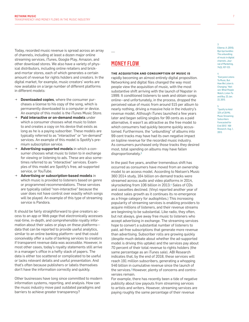 Fair Music: Transparency and Payment Flows in the Music Industry - Recommendations to Increase Transparency, Reduce Friction, and Promote Fairness in the Music Industry - Massachusetts, Page 7