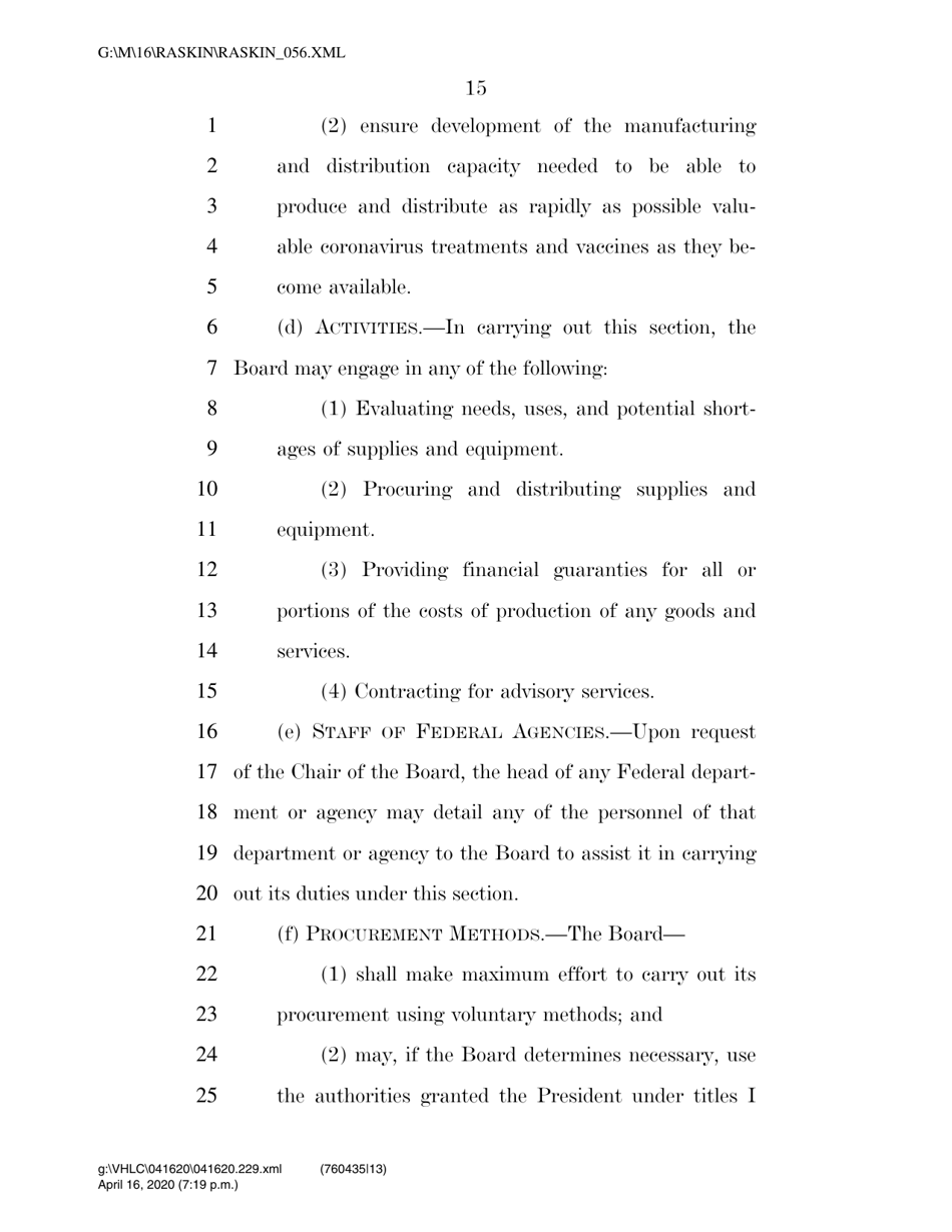 Reopen America Act of 2020 - Jamie Raskin - Maryland, Page 15
