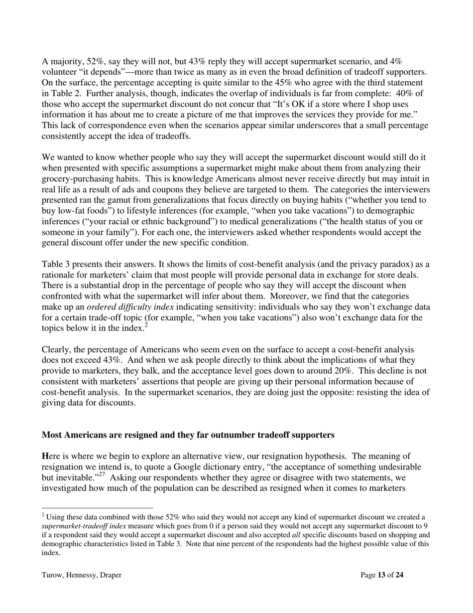 The Tradeoff Fallacy - How Marketers Are Misrepresenting American Consumers and Opening Them up to Exploitation - Josef Turow, Michael Hennessy, Nora Draper - Pennsylvania, Page 13