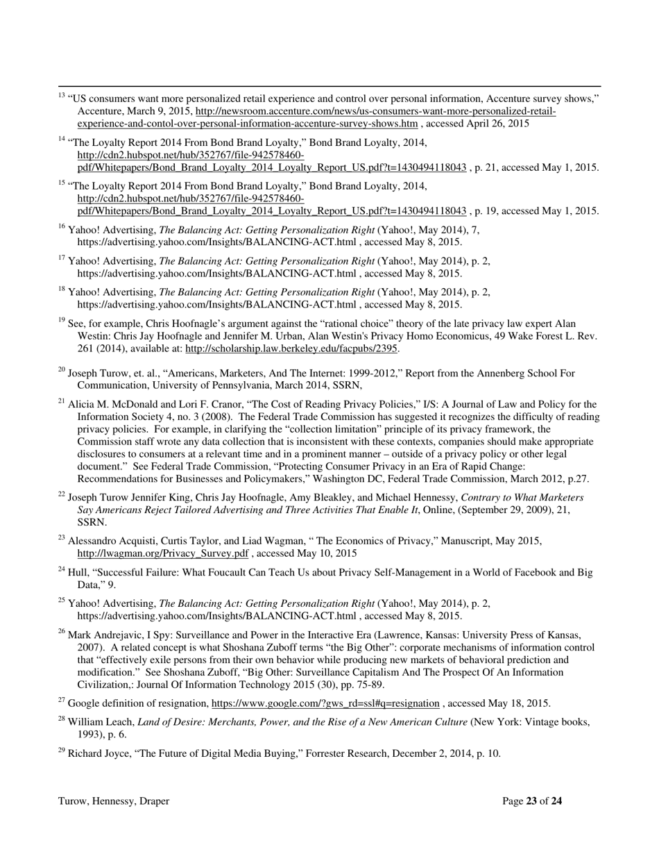 The Tradeoff Fallacy - How Marketers Are Misrepresenting American Consumers and Opening Them up to Exploitation - Josef Turow, Michael Hennessy, Nora Draper - Pennsylvania, Page 23