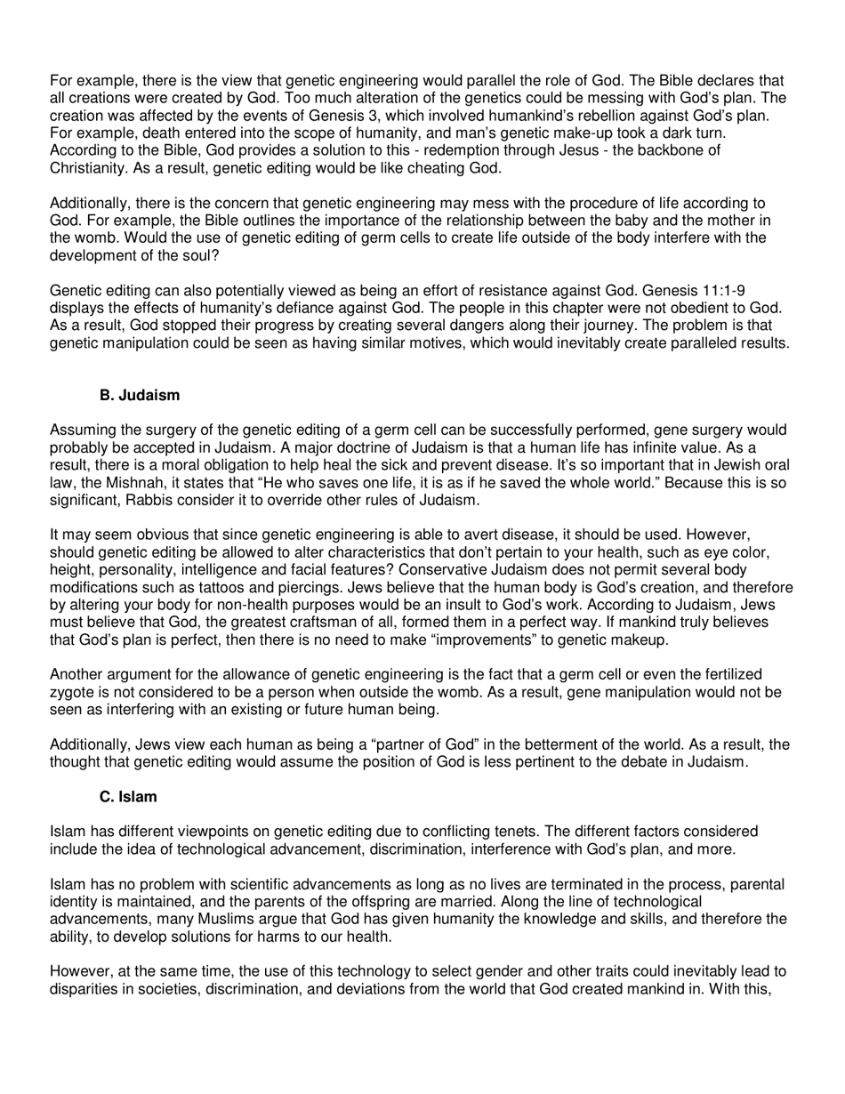 Genetic Editing: Ethical and Social Issues - High School Bioethics Project - New York, Page 11