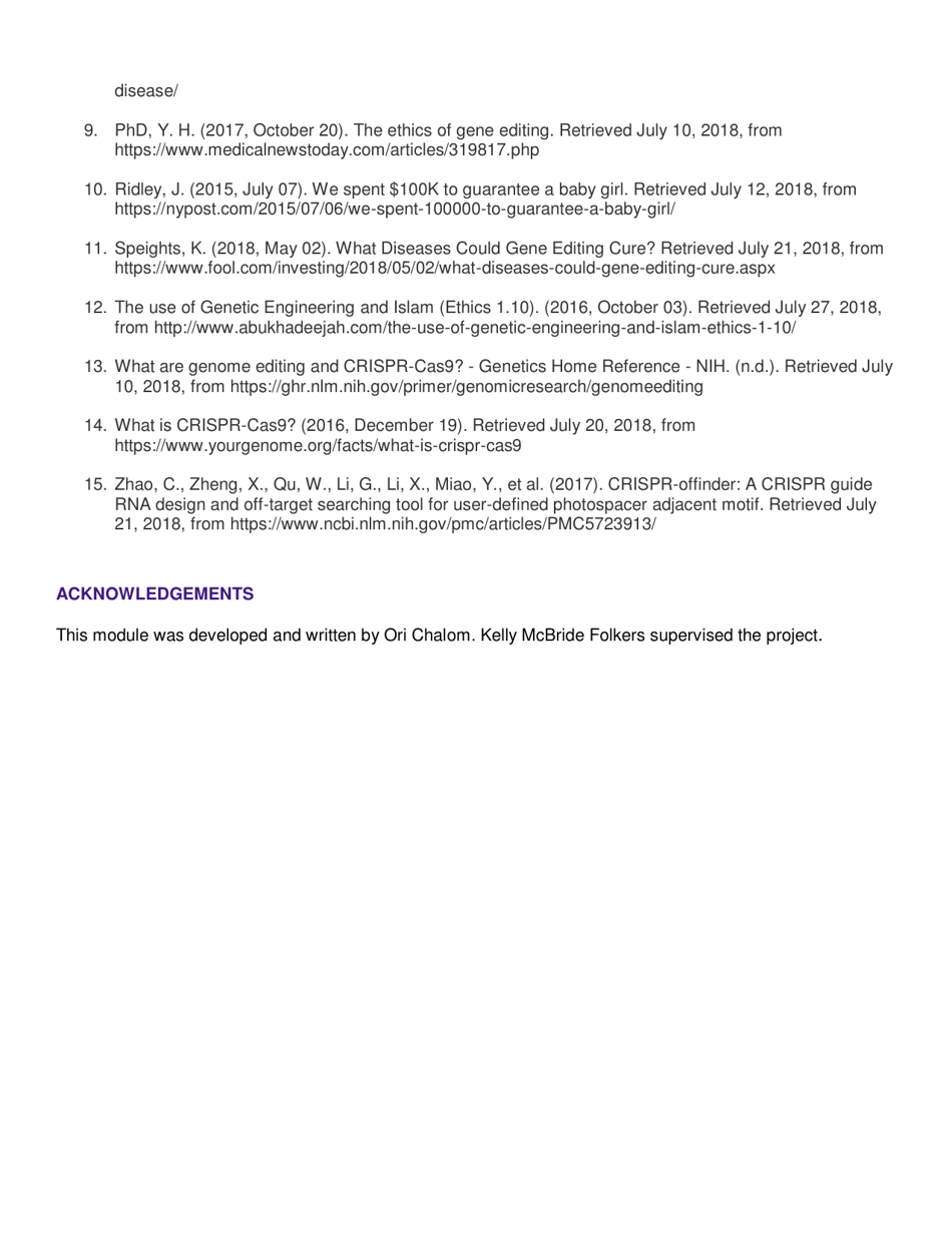 Genetic Editing: Ethical and Social Issues - High School Bioethics Project - New York, Page 13