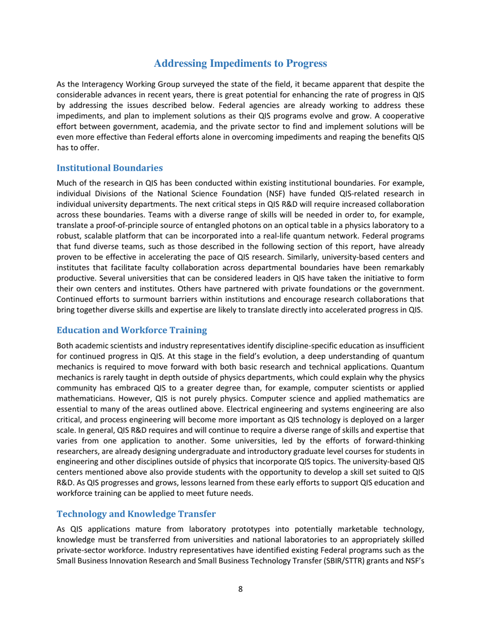 Advancing Quantum Information Science: National Challenges and Opportunities, Page 15