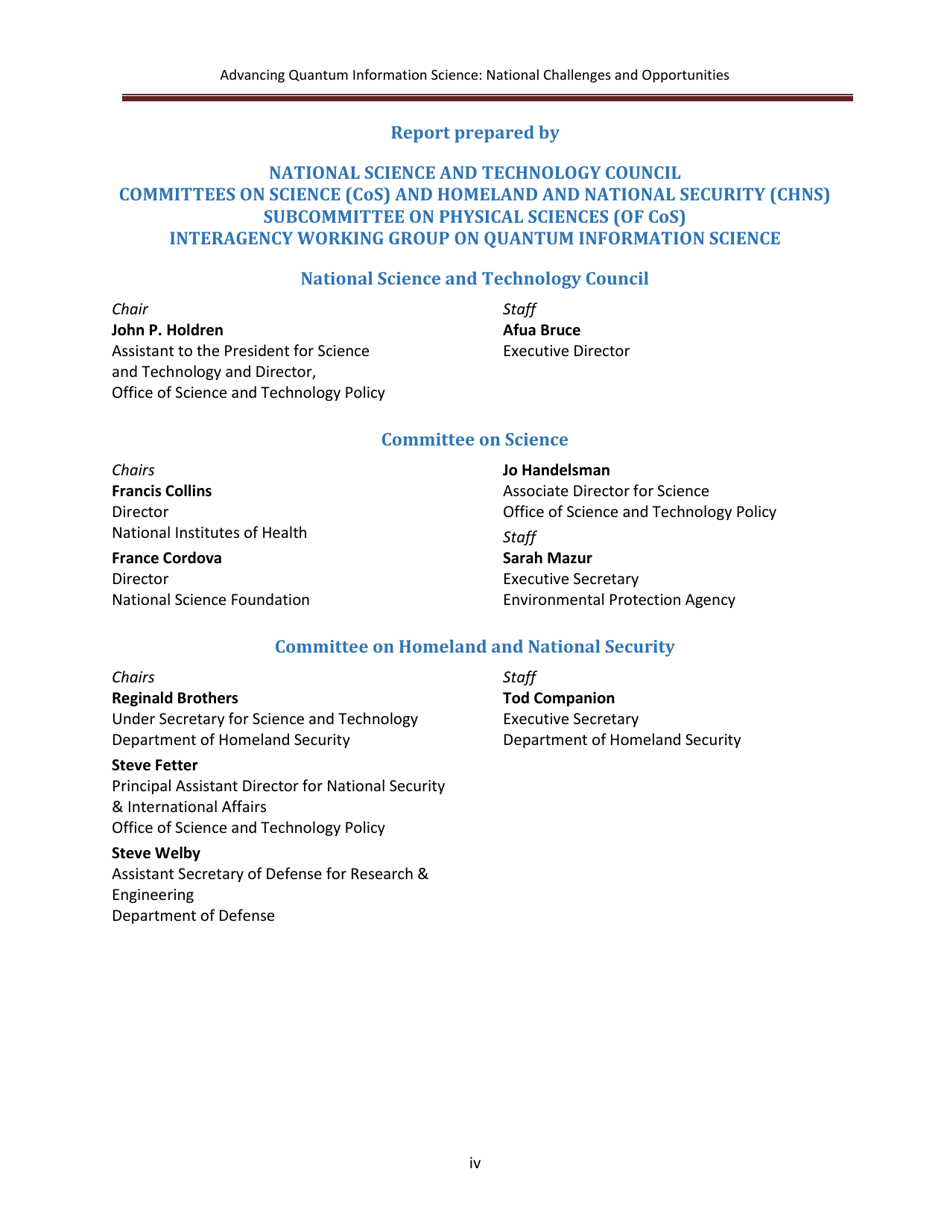Advancing Quantum Information Science: National Challenges and Opportunities, Page 4