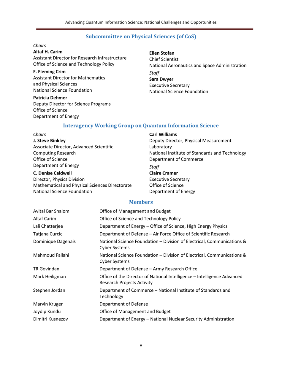 Advancing Quantum Information Science: National Challenges and Opportunities, Page 5