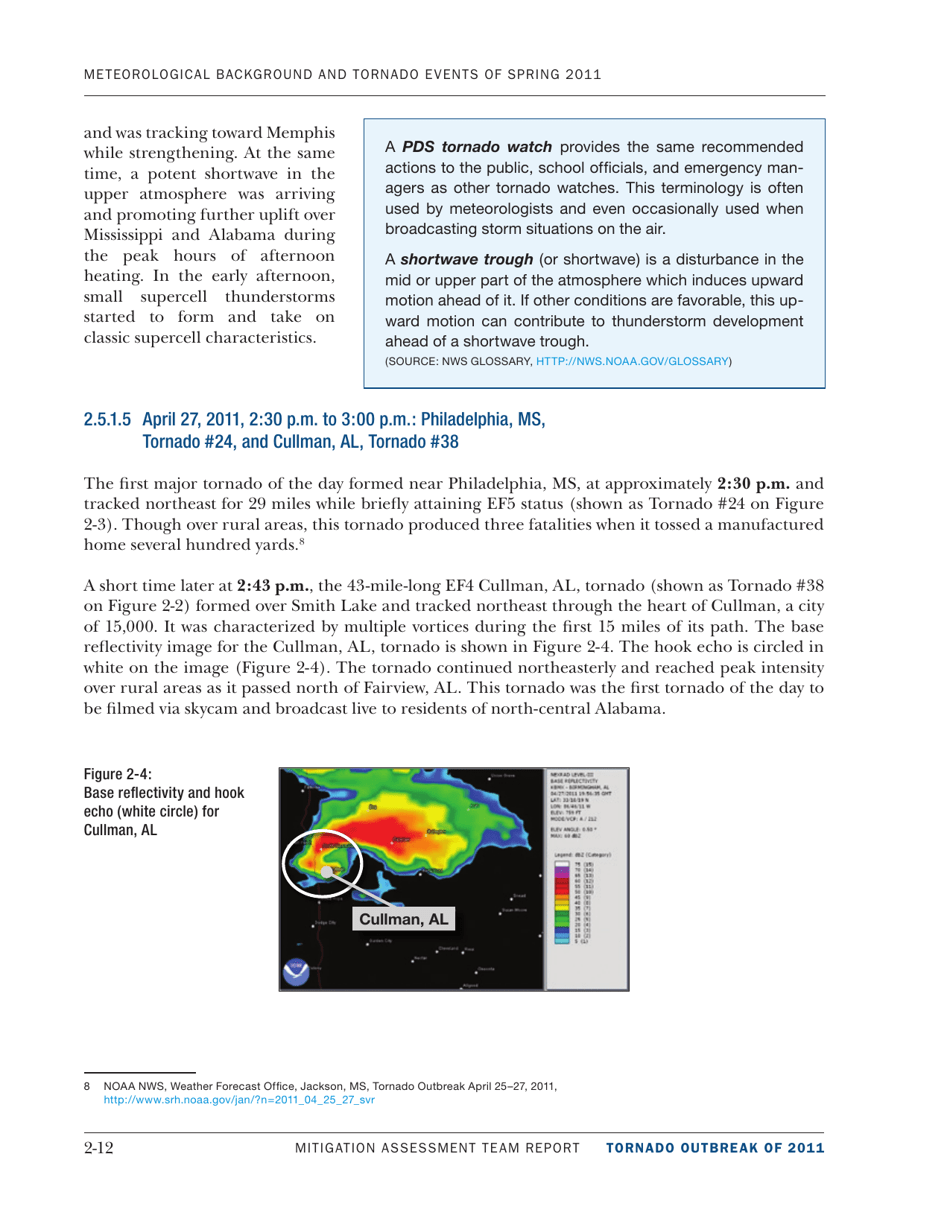 Meteorological Background and Tornado Events of 2011 - Mitigation Assessment Team Report, Page 12