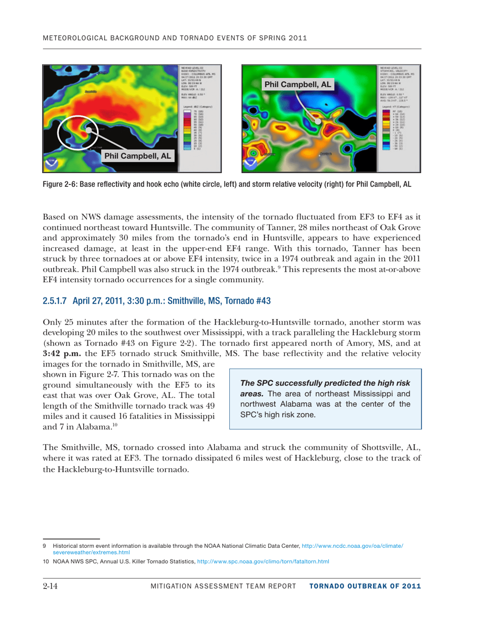 Meteorological Background and Tornado Events of 2011 - Mitigation Assessment Team Report, Page 14