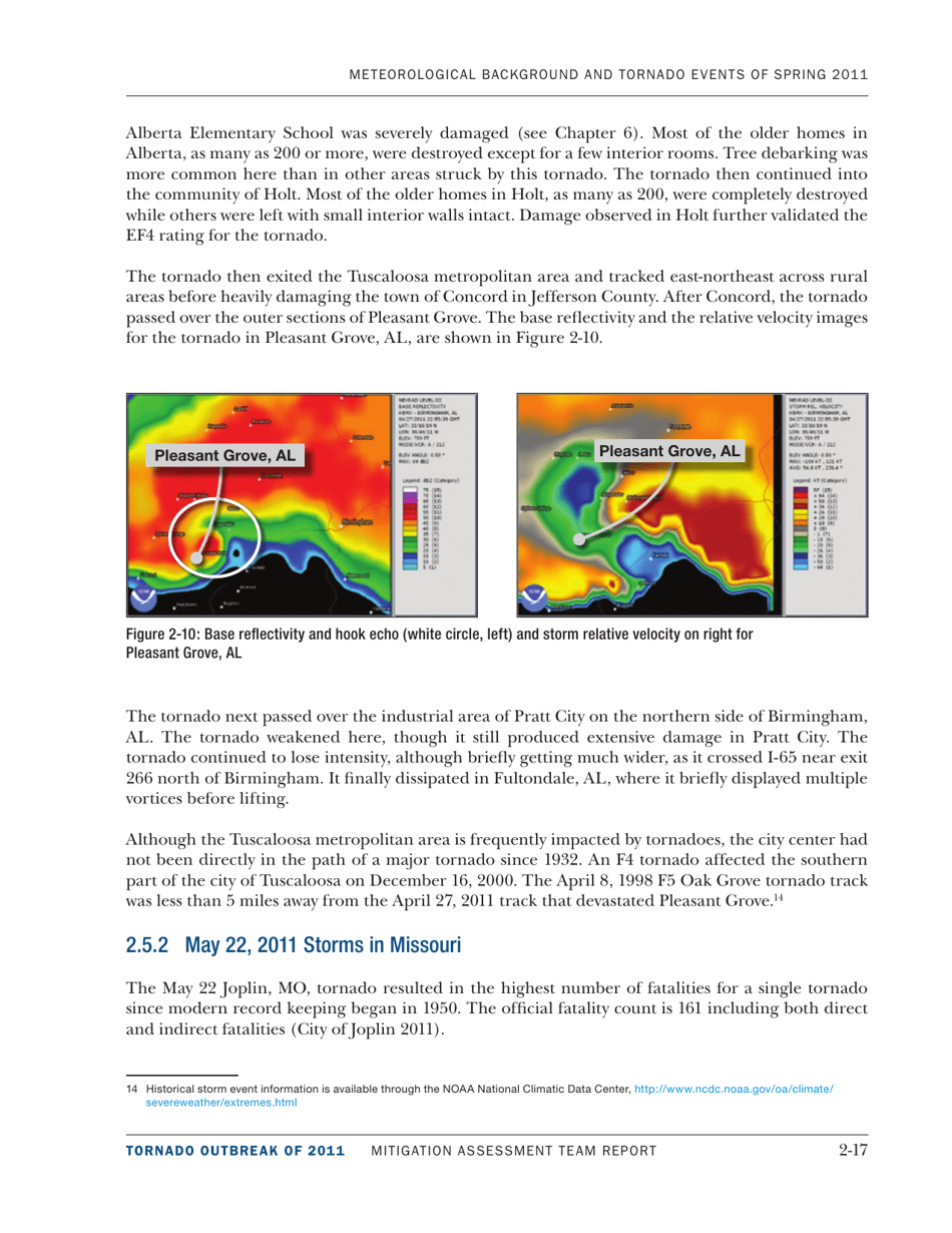 Meteorological Background and Tornado Events of 2011 - Mitigation Assessment Team Report, Page 17