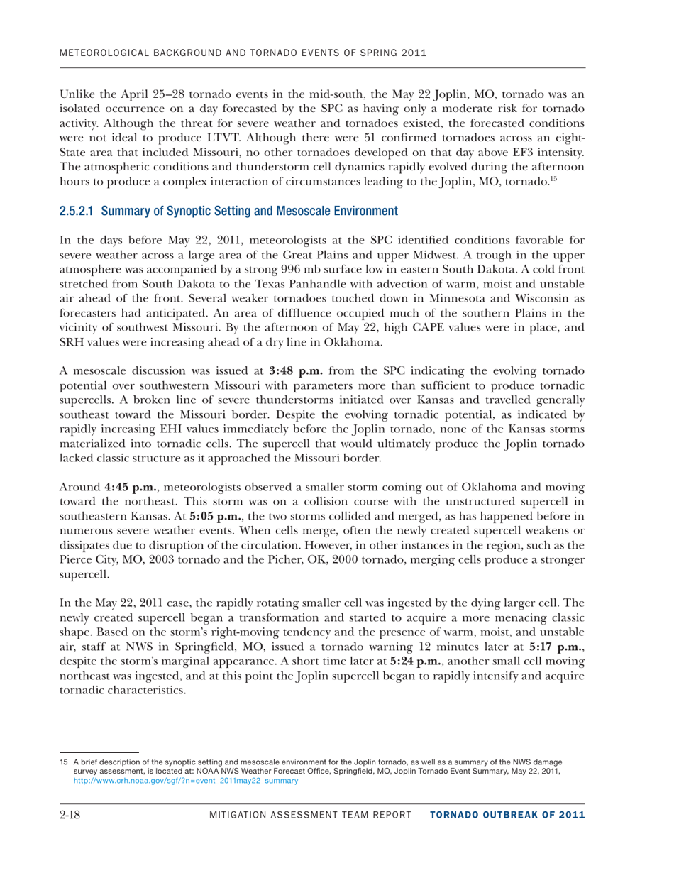 Meteorological Background and Tornado Events of 2011 - Mitigation Assessment Team Report, Page 18