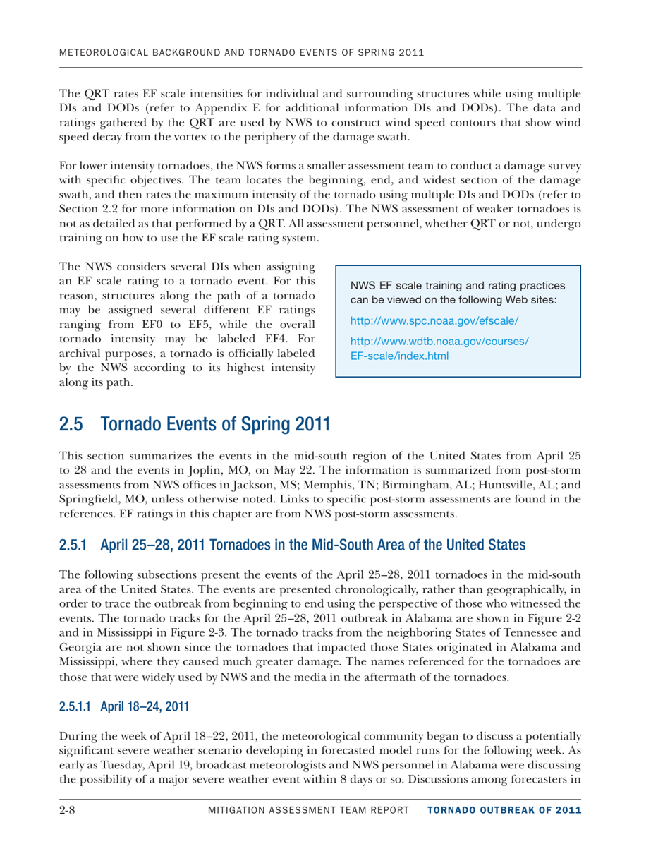 Meteorological Background and Tornado Events of 2011 - Mitigation Assessment Team Report, Page 8