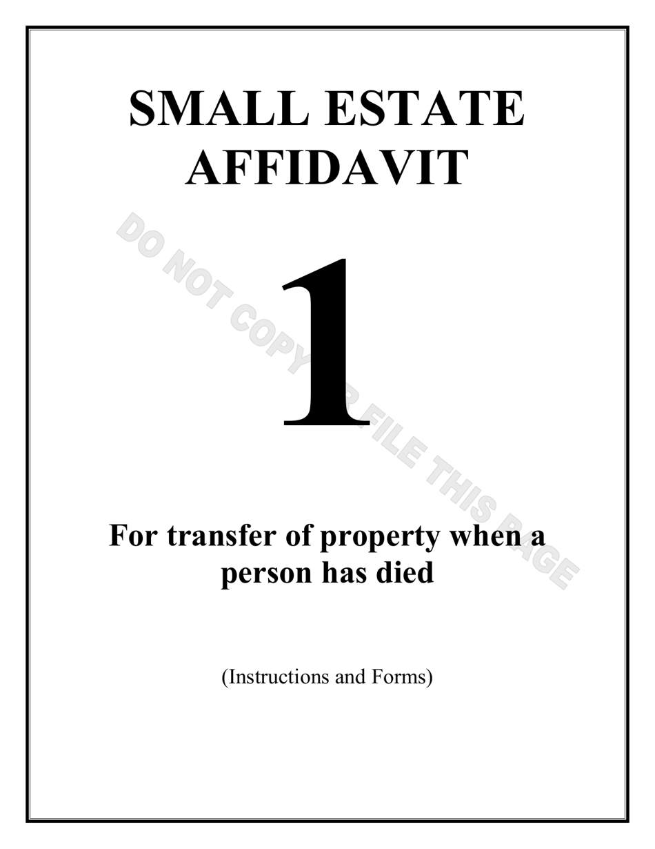 Small Estate Affidavit for Transfer of Property - Arizona, Page 1
