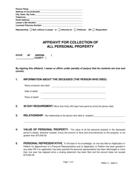 Small Estate Affidavit for Transfer of Property - Arizona, Page 5