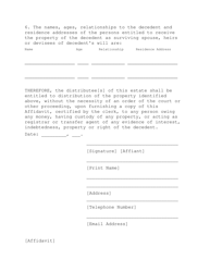 Form 23 Affidavit for Collection of Small Estate by Distributee - Arkansas, Page 2