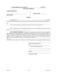 Form GPCSF9 Petition for Order Declaring No Administration Necessary - Georgia (United States), Page 16