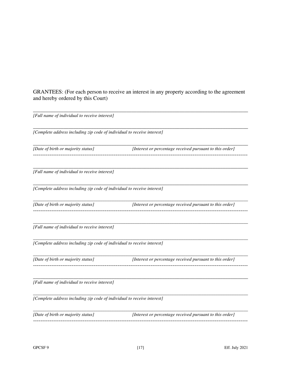 Form GPCSF9 Petition for Order Declaring No Administration Necessary - Georgia (United States), Page 19