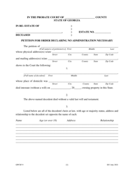 Form GPCSF9 Petition for Order Declaring No Administration Necessary - Georgia (United States), Page 3