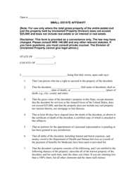 Document preview: Form UP-45 Small Estate Affidavit - Nevada