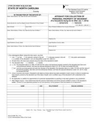&quot;Small Estate Application Forms&quot; - North Carolina, Page 2