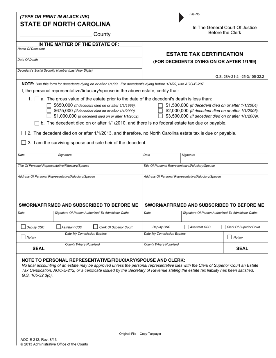 Small Estate Application Forms - North Carolina, Page 9