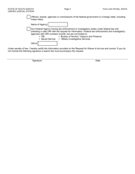 Form UJS-100 Record Inquiry &amp; Search Request Form - South Dakota, Page 3