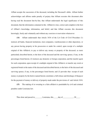 Affidavit of Small Succession - Louisiana, Page 4