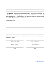 As-Is Bill of Sale Template, Page 2