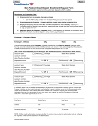 Document preview: Bank of America Direct Deposit Form