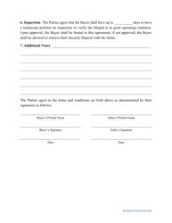 Moped Bill of Sale Template, Page 2