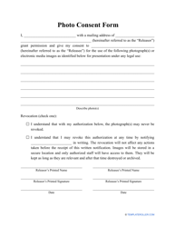 Document preview: Photo Consent Form