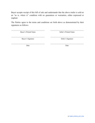 Trailer Bill of Sale Template, Page 2