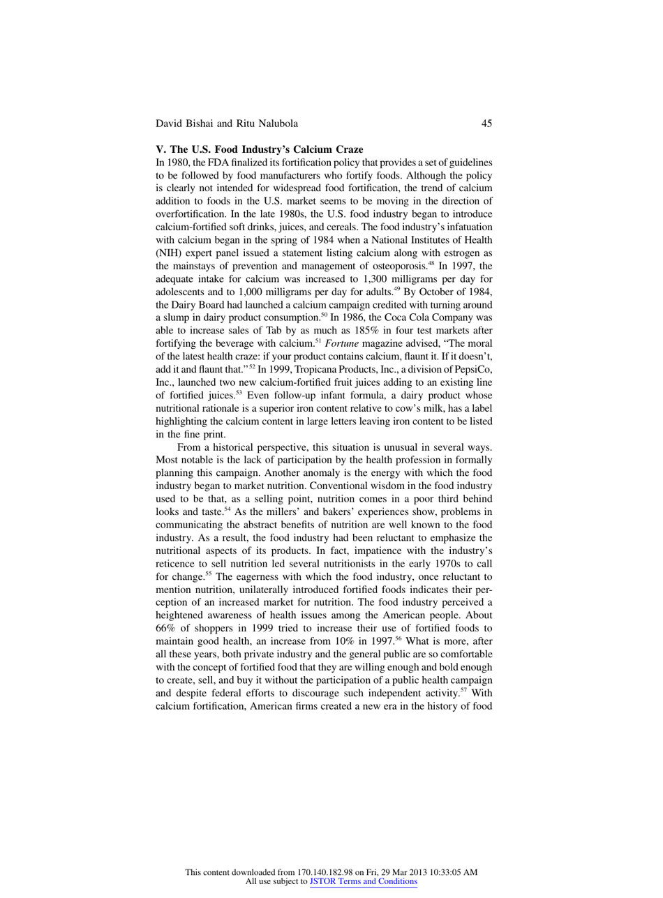 The History of Food Fortification in the United States: Its Relevance for Current Fortification Efforts in Developing Countries - David Bishai, Ritu Nalubola - Chicago, Illinois, Page 10