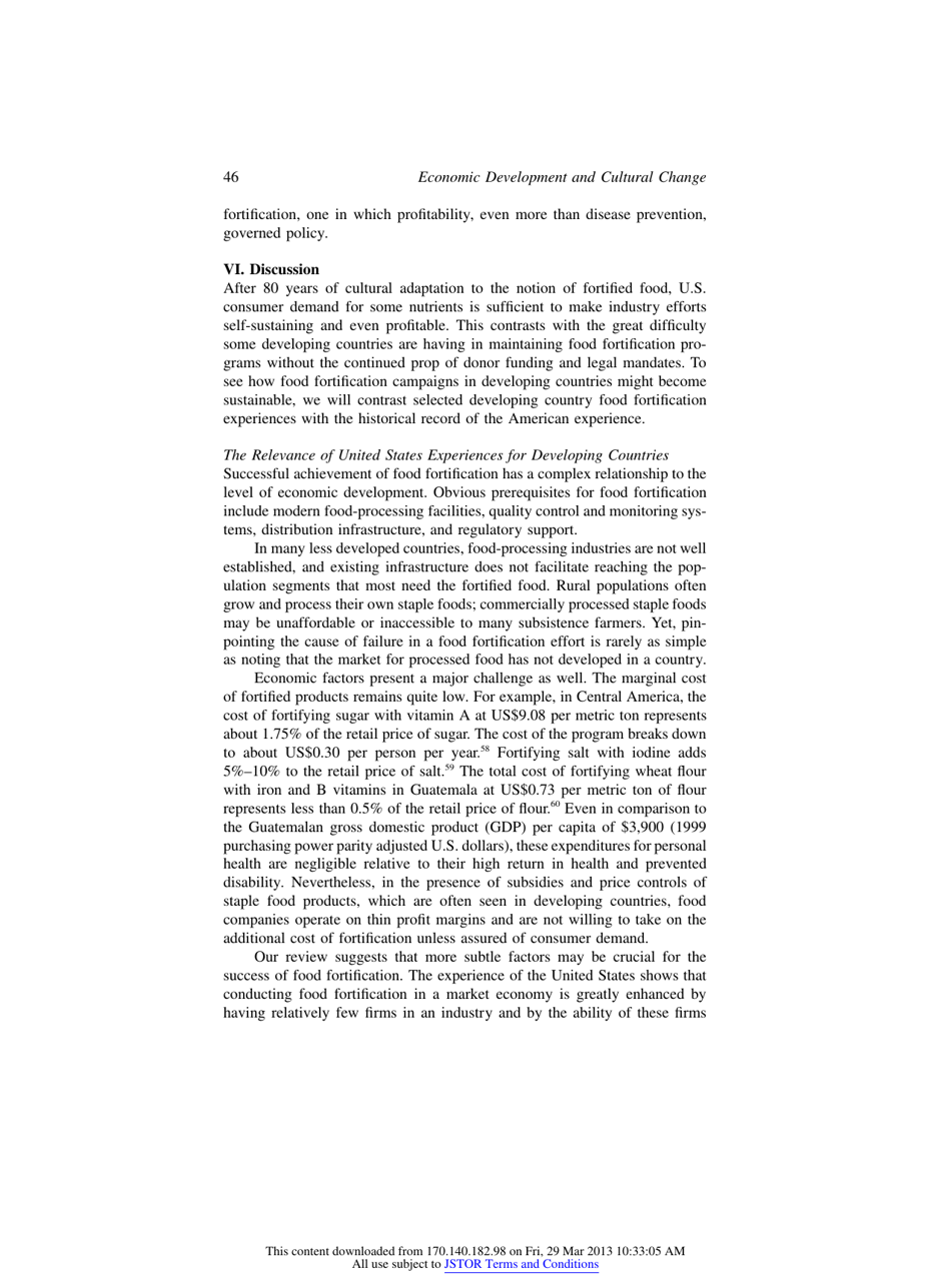 The History of Food Fortification in the United States: Its Relevance for Current Fortification Efforts in Developing Countries - David Bishai, Ritu Nalubola - Chicago, Illinois, Page 11