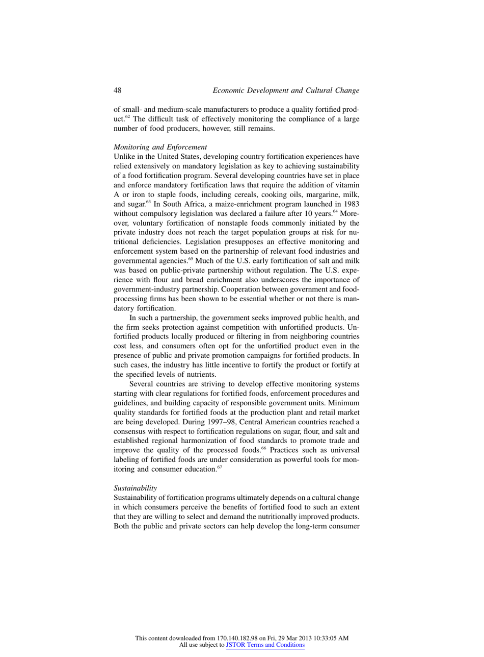 The History of Food Fortification in the United States: Its Relevance for Current Fortification Efforts in Developing Countries - David Bishai, Ritu Nalubola - Chicago, Illinois, Page 13