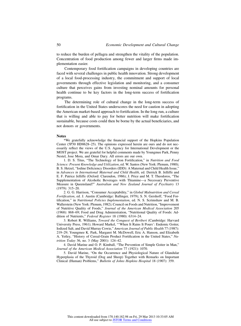The History of Food Fortification in the United States: Its Relevance for Current Fortification Efforts in Developing Countries - David Bishai, Ritu Nalubola - Chicago, Illinois, Page 15