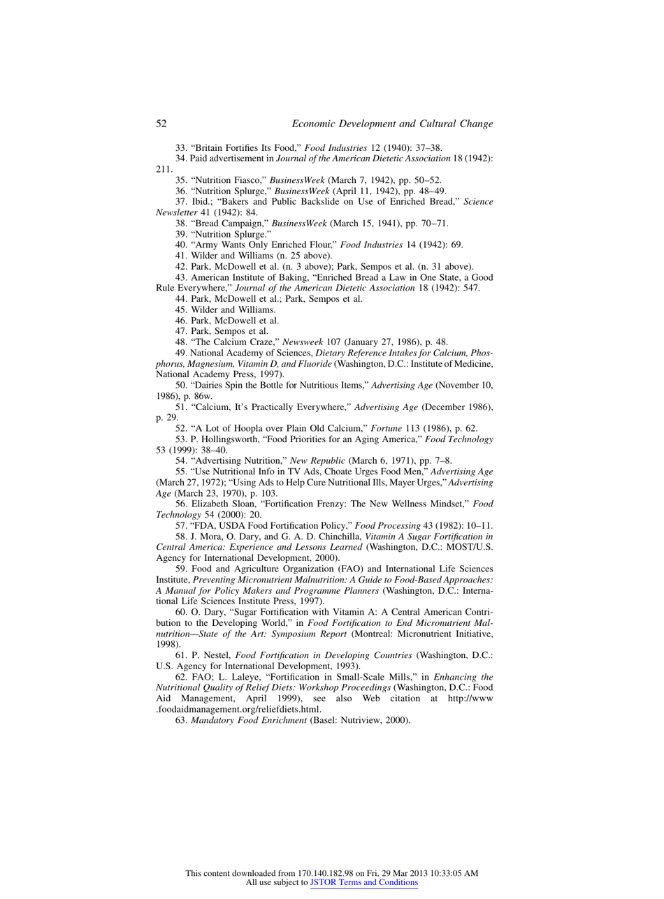 The History of Food Fortification in the United States: Its Relevance for Current Fortification Efforts in Developing Countries - David Bishai, Ritu Nalubola - Chicago, Illinois, Page 17