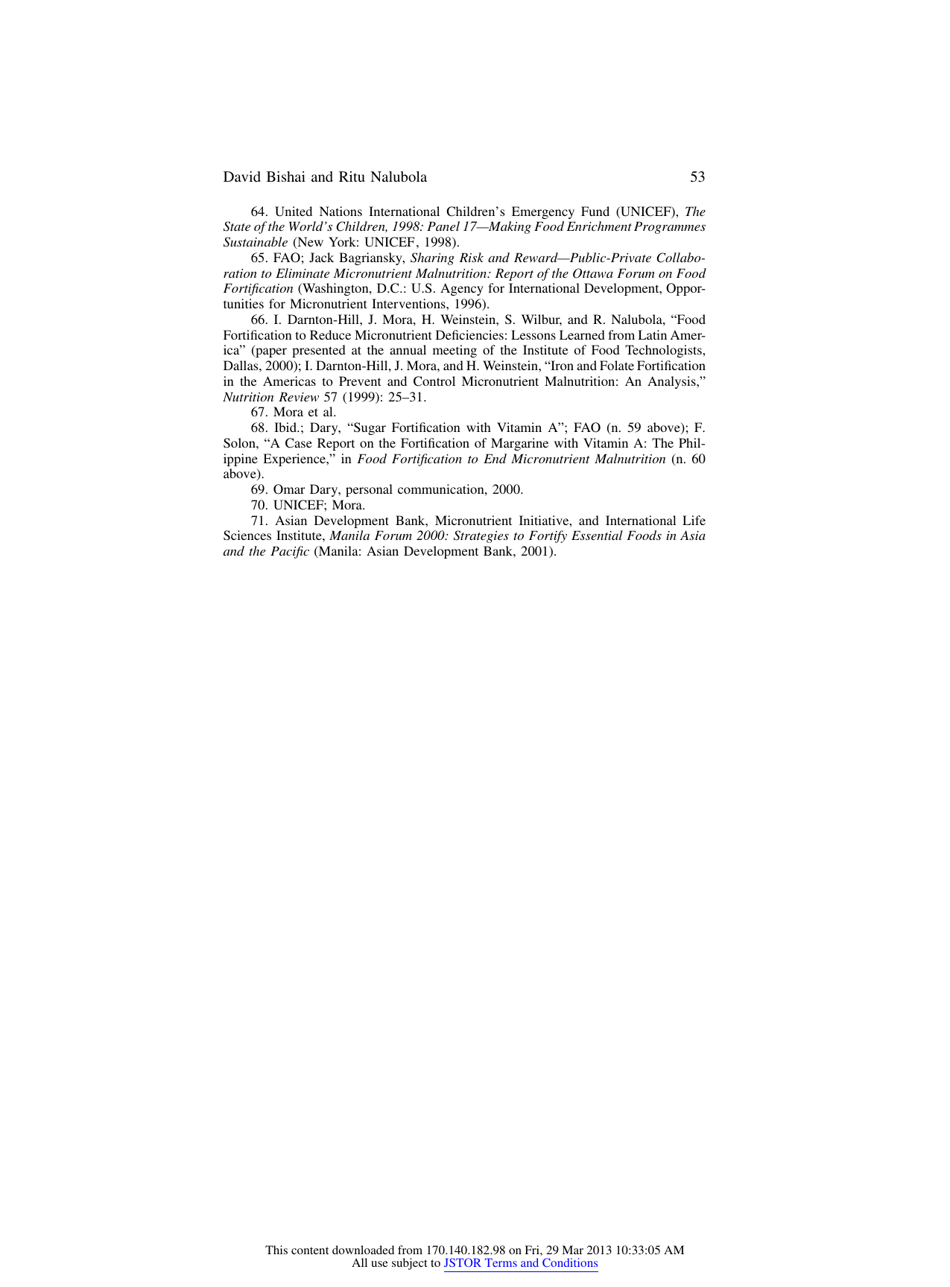 The History of Food Fortification in the United States: Its Relevance for Current Fortification Efforts in Developing Countries - David Bishai, Ritu Nalubola - Chicago, Illinois, Page 18