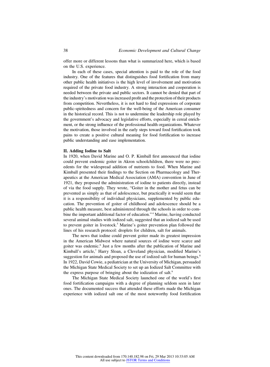 The History of Food Fortification in the United States: Its Relevance for Current Fortification Efforts in Developing Countries - David Bishai, Ritu Nalubola - Chicago, Illinois, Page 3