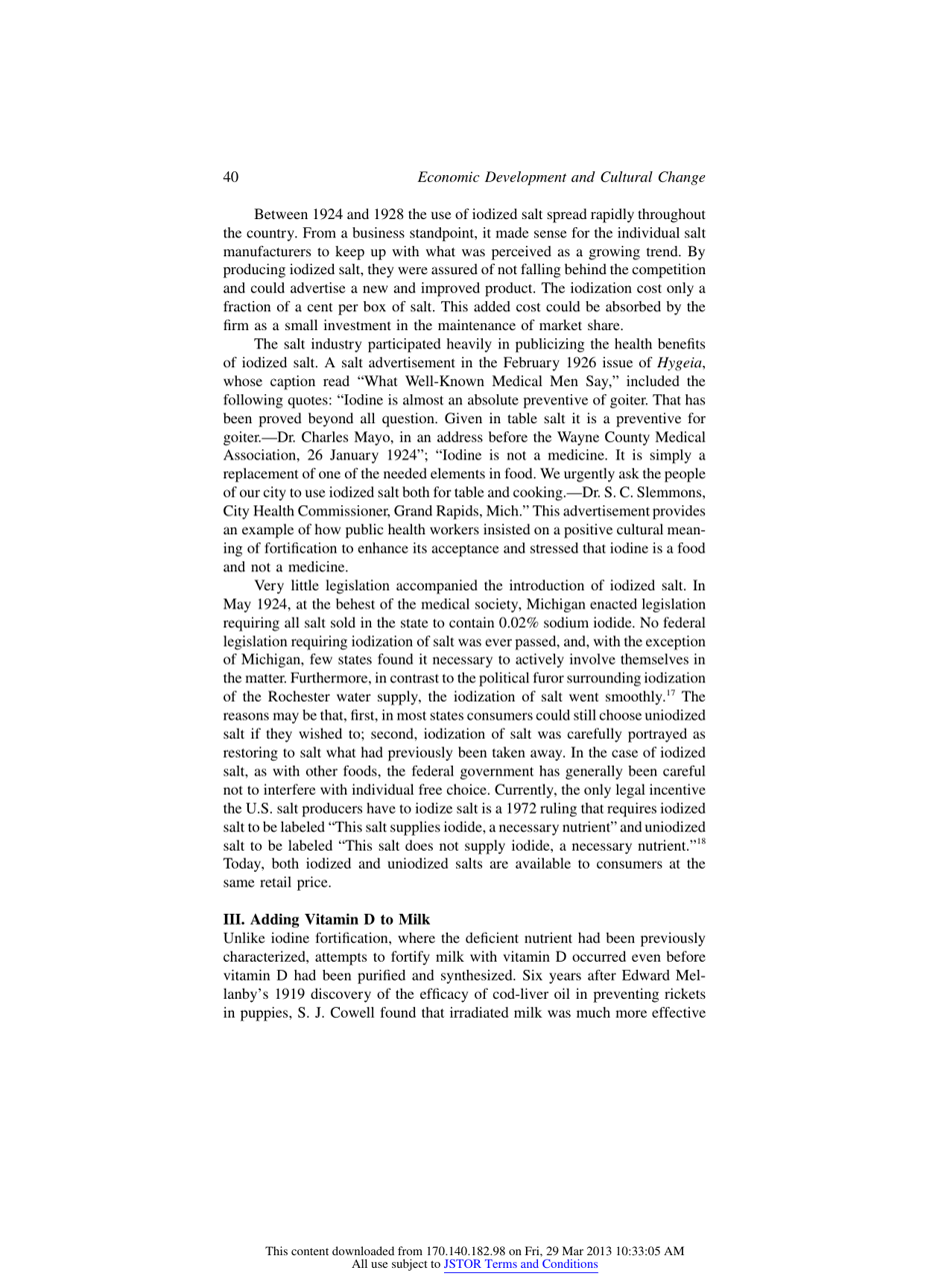 The History of Food Fortification in the United States: Its Relevance for Current Fortification Efforts in Developing Countries - David Bishai, Ritu Nalubola - Chicago, Illinois, Page 5