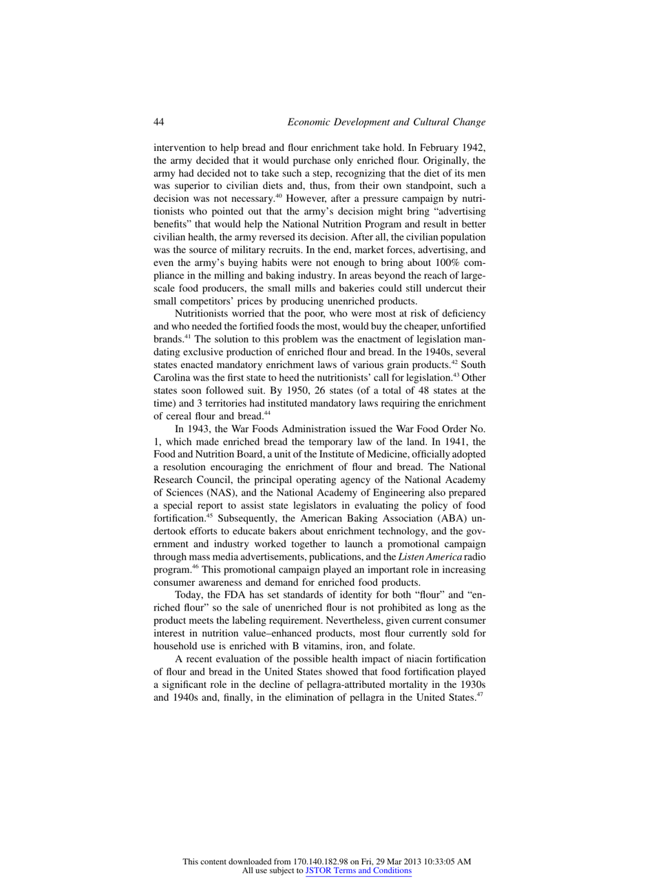 The History of Food Fortification in the United States: Its Relevance for Current Fortification Efforts in Developing Countries - David Bishai, Ritu Nalubola - Chicago, Illinois, Page 9